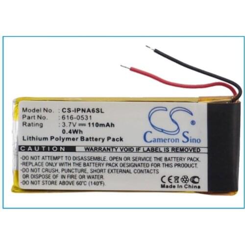 Cameron Sino 110mAh battery for APPLE iPod Nano 6th generation 616-0531 MP3, MP4, PMP Battery