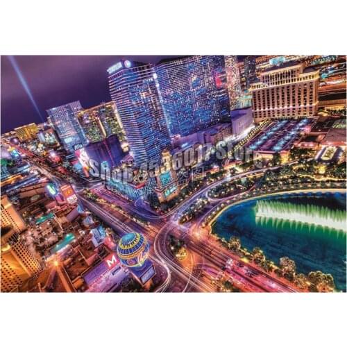 Las Vegas DIY Full Diamond Embroidery 5D Diamond Painting Mosaic Cross Stitch City landscape Art Needlework Crafts Home Decor