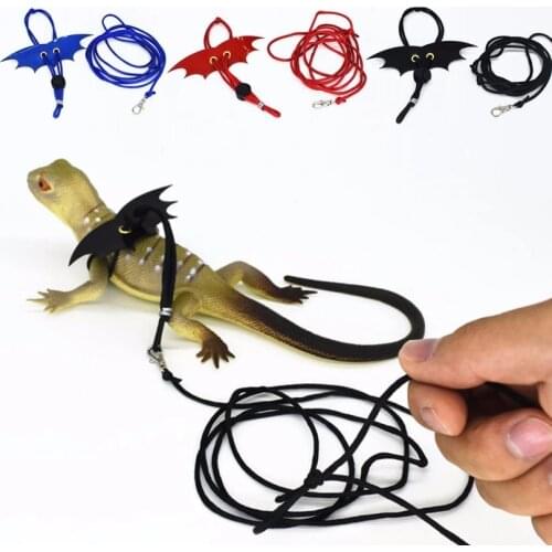 Reptile Lizard Adjustable Size Towing Rope Small Pet Lguana Iguana Squirrel Safe Walking Traction Rope Outing Restraint Collar