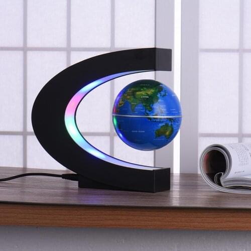 C-shaped Globe Led Night Light Table Atmosphere Night Lamp Magnetic Suspension Globe Gift Ornaments Home Desk Decoration