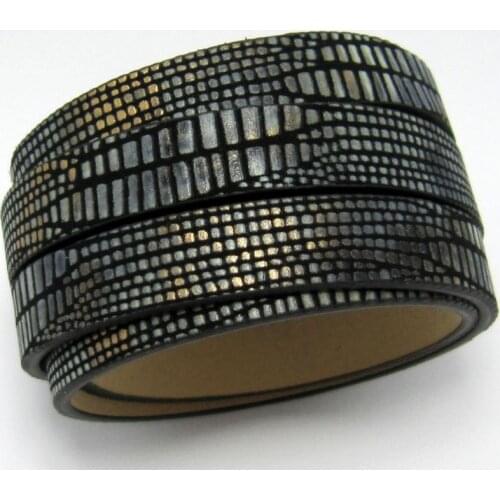 10mm Black mixed leather cord 10x2mm Stereoscopic Flat leather cord