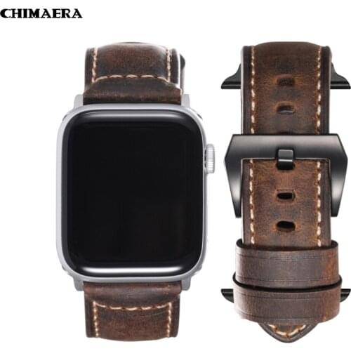 CHIMAERA for Apple Watch Bands Genuine Leather Watch Strap for 38mm/40mm 42mm/44mm Apple Watch Series 4 Series 3 2 1