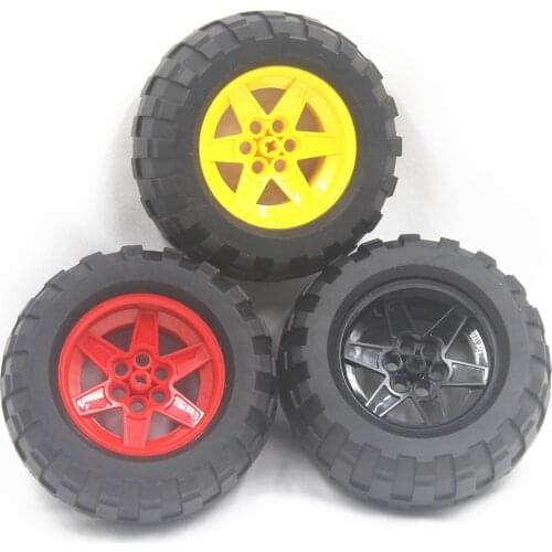 MOC Technic Parts 1pcs TYRE BALOON WIDE DIA94,8 X 44 & RIM DIA 56 X 34 compatible with lego for kids boys toy