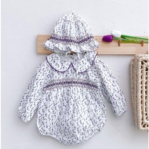 Autumn Toddler Baby Girl Cotton Long Sleeve Rompers Doll Collar Newborn Baby Jumpsuit One Piece Infant Baby Girls Clothes