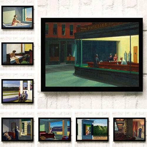 Edward Hopper Best Wallpaper Canvas Painting Posters and Prints Modern Painting Wall Art Picture for Living Room Home Decoration
