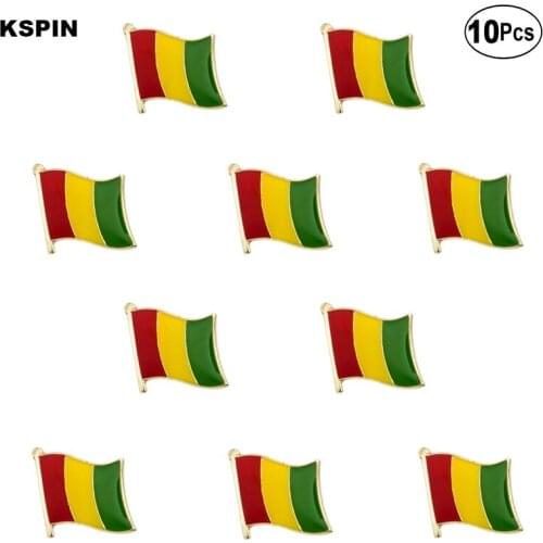 Guinea Flag Lapel Pin Flag badge Brooch Pins Badges 10Pcs a Lot