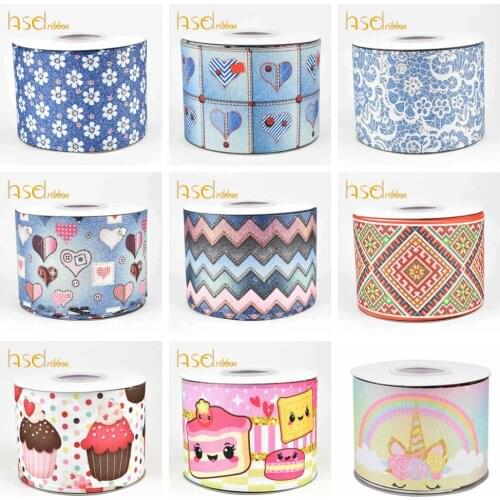 HSDCraft 22MM 25MM 38MM 50MM 75mm cowboy Series HT on Grosgrain Ribbon for diy