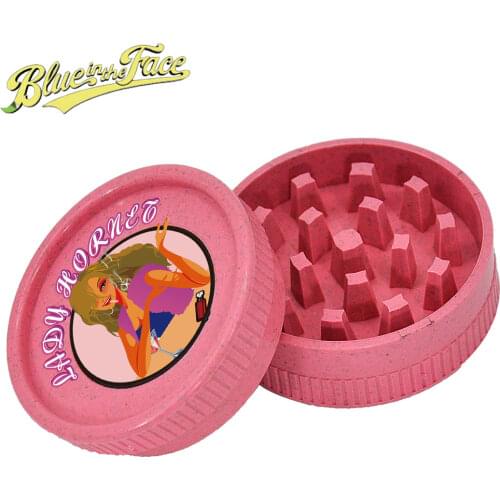 Pink Weed Grinder 63MM 2-Layer Plastic Herb Grinder Cut Tobacco Biodegradable Material Spice Crusher Smoking Accessories