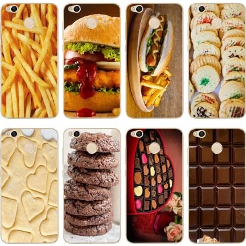 Food Biscuits chocolates meat design the cover image for redmi4A 4X 5 5a 5Plus note4 4X 5 for xiaomi4 5 5X 6X 8 note3 miX2S TPU