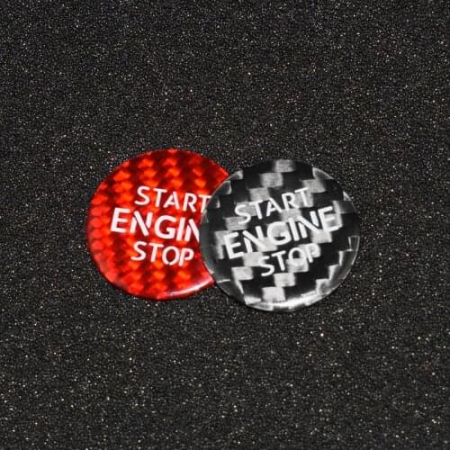 Car Engine Start Button Carbon Fiber Sticker Cover Stop Swtich Key Decor Car Styling For VW Volkswagen 2006-2010 TOUAREG PHAETON