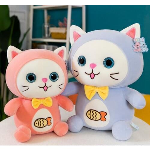 Creative big-eyed cat plush toy doll cute cat pillow doll childrens gift peluche accompany