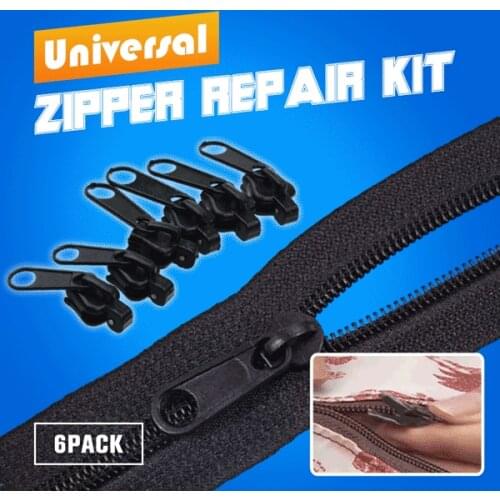 6/12pcs Zipper Repair Kit Universal Instant Zipper Repair Replacement Zipper Sliding Teeth Rescue Zipper For 3 Different Size