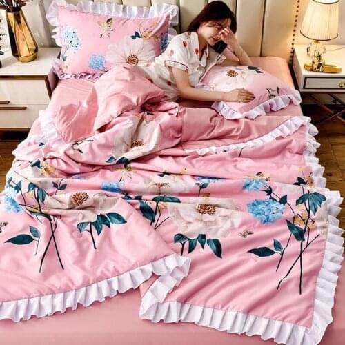 Super Soft Cotton Blanket 200 x 230 cm Light Weight Solid Pink Blue Thin Quilt 1 Pcs Sofa Cover Bedspread For Summer