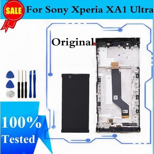 Original LCD For Sony Xperia XA1 Ultra LCD Screen Display Touch Panel Digitizer With Frame For G3221 G3212 G3223 G3226 C7 LCD