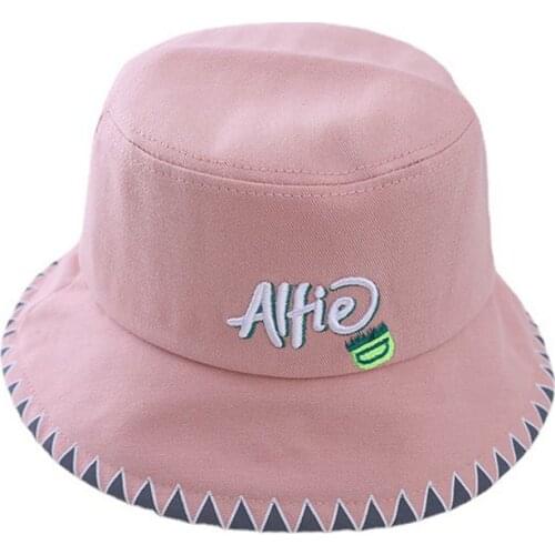 New Baby Bucket Hat Cotton Autumn Winter Embroidery Letter Fashion Childrens Fisherman Cap Child Cap Bucket Hat Kids Hats