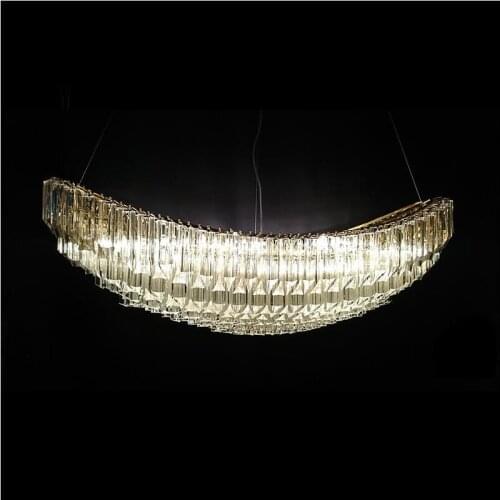 Light luxury crystal chandelier designer crystal sailing hotel restaurant crystal sailing decorative lights for living room