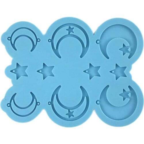 DIY Moon Star Earring Epoxy Resin Mold Keychain Pendant Silicone Mold For Jewelry Making Tools