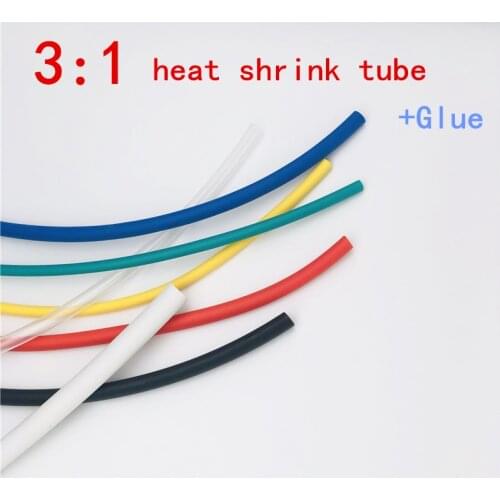 1meter 3:1 Heat Shrink Tube with Glue Dual Wall Tubing Diameter 1.6mm-15mm Adhesive Lined Sleeve Wrap