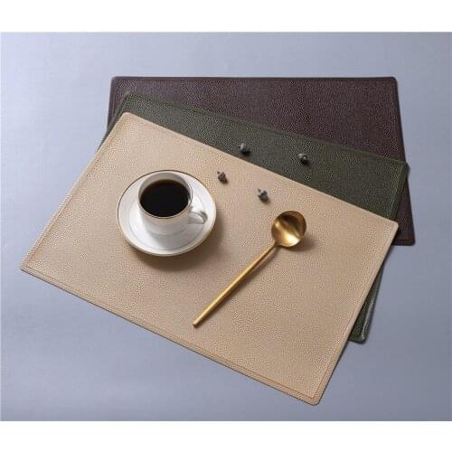 Waterproof Round Corner PU Placemat Rectangular Heat Insulation Household Children Environmental Protection Table Mat