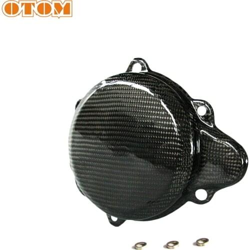 OTOM Motorcycle Clutch Guard Dirt Bike enduro Engine Carbon Fiber Housing Protection Cover Black For HONDA CRF CRF250R 2013-2017
