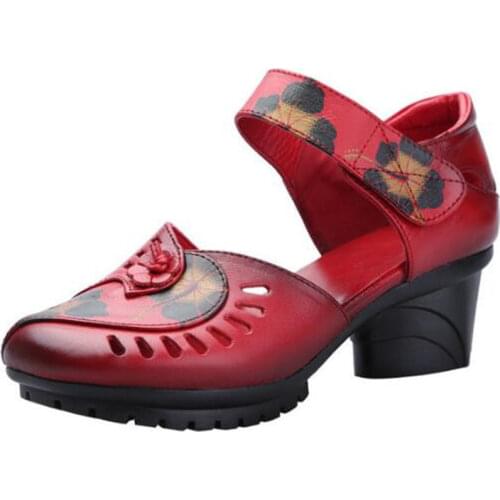 Promotion Summer Women Sandals Classic Stylish Shoes 2020 New Summer High Heels Women Sandals Comfort Genuine Leather Sandals