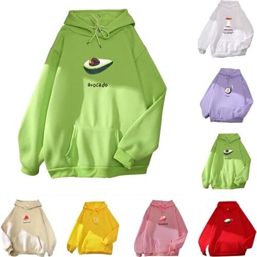 Womens Casual Printed Top Fashion Warm Comfy Sweatshirt Long Sleeve Loose Hooded Sweatshirt Top With Pocket Felpa Free Shipping