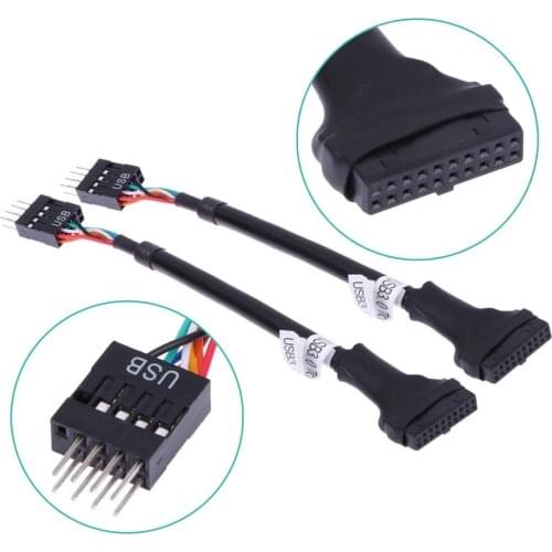 Motherboard header adapter 20/19 Pin USB3.0 Female to 9 Pin USB2.0 Male Motherboard Cable adapter Extension Cable Accessories