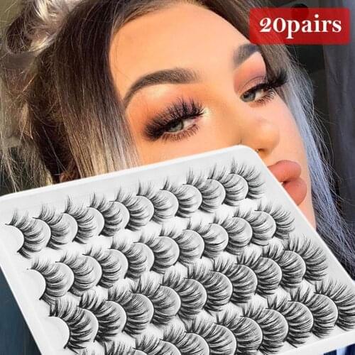 20 Pairs 3D Magnetic Eyelashes Multi-Layer Female Simulation Extended Eyelashes Waterproof Makeup Eyeliner False Mink Reusa C6C3