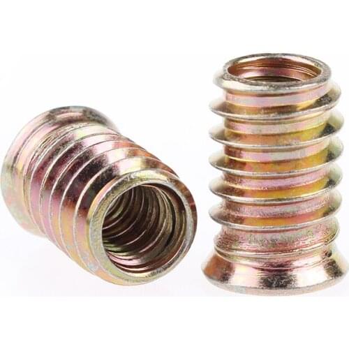 20pcs M6 M8 M10 Carbon Steel Hex Socket Drive Insert Nuts Threaded For Wood Furniture