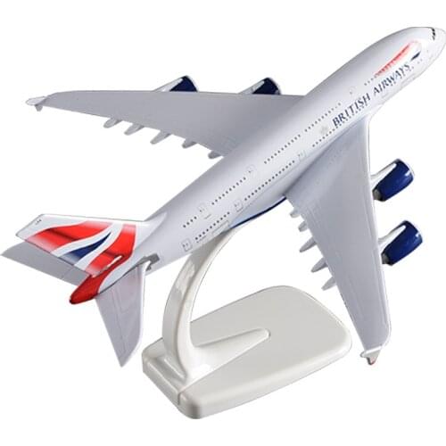 20CM British Airways A380 Airlines Airplane Model with Base Alloy Aircraft Plane For Collectible Toy Souvenir Show Gift Toys