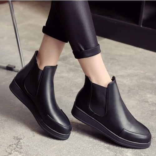 2017 Botas Mujer Shoes Woman Fashion Motocicleta Mulheres Martin Outono Inverno Botas De Couro Boots Femininas Women Boots X79-6