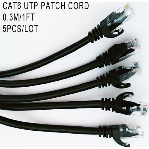 5pcs/lot CAT6 UTP 0.3M Round Lan Cable 1.0FT Ethernet Cables 30CM Network Wire RJ45 Patch Cord Made In China Cheap Price MorldGj