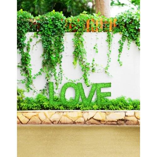 5x7ft Green Love Leaves Photography Backdrops Photo Props Studio Background