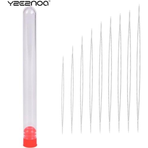 9Pc Steel Long Big Eye Curved Beading Needles With Needle Pearl Threading String Cord Jewelry Tool Bracelet Necklace Making Tool