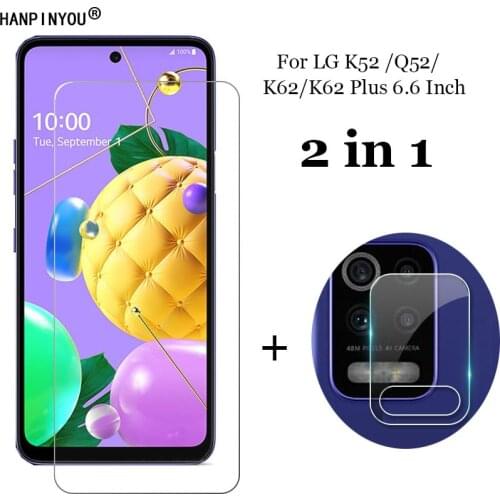 2-in-1 For LG K52 Q52 k62 K42 Plus 6.6" Camera Lens Protection Film + Front Tempered Glass Screen Protector