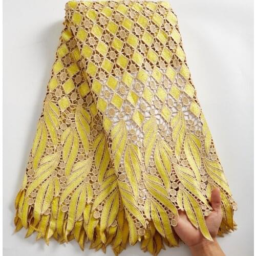 African Lace Fabric 2021 High Quallity Lace Guipure Cord Sewing Embroifery Wedding Fabrics 5 Yards Dresses For Womem Party A2547