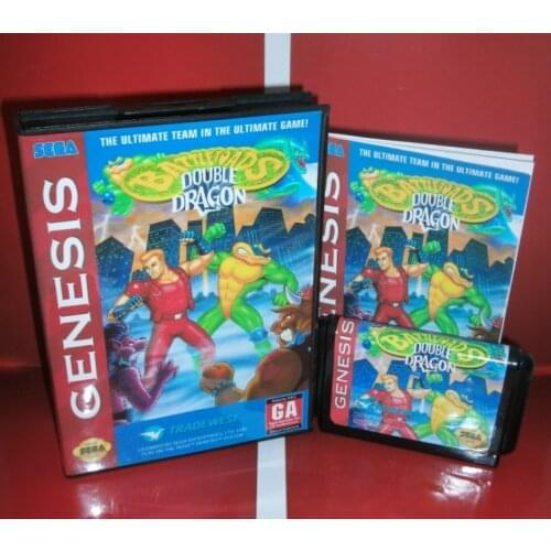 Battletoads and Double Dragon US Cover with Box and Manual For Sega Megadrive Genesis Video Game Console 16 bit MD card