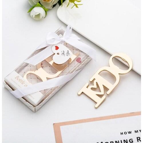 Free Shipping 100pcs Gold Wedding Souvenirs Guests Valentines Gifts I DO Love heart Beer Bottle Opener Favors SN1556
