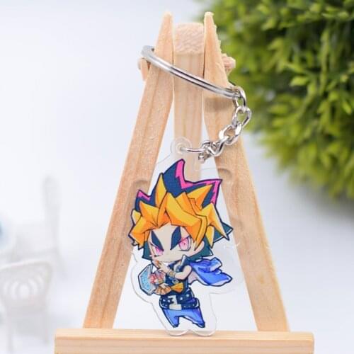 Yu Gi Oh Keychain Cute Double Sided Acrylic Key Chain Pendant Anime Accessories Cartoon Key Ring DBS1P