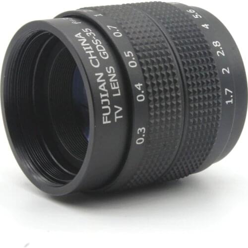 Fujian CCTV 35mm f1.7 Lens C Mount for Canon for EOS M / M2 / M3 etc.black