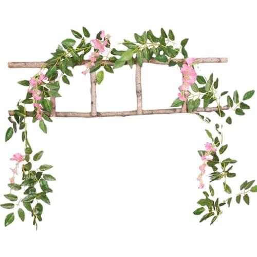 Simulation 2m Wisteria Flower Rattan Decoration Flower Twine Silk Vine Flower String Artificial Plant Wedding Home Decoration