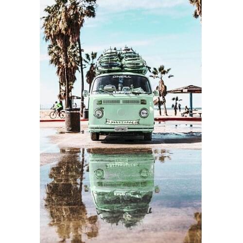 GATYZTORY Paint By Number Bus Oil Painting Art DIY Coloring By Number Door Landscape Kits Modern Wall Artwork