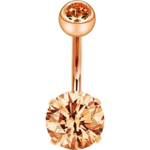 JUNLOWPY 14G Stainless Steel Navel Rings for Women Girls Sexy Belly Button Ring Crystal Body Piercing Cartilage Earring