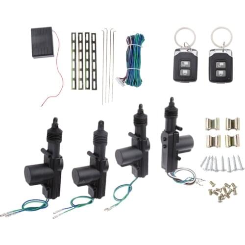 4 Door Power Central Lock Kit Car Remote Control Conversion w/ 2 Keyless Entry
