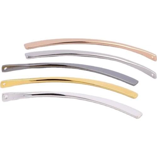 2*59.5mm Multicolor Plated Brass Single Hole Curved Rod Copper Earrings Necklace Pendant Fashion Jewelry Accessories