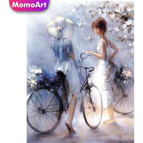 MomoArt 5D DIY Diamond Embroidery Bicycle Hobbies And Crafts Diamond Painting Portrait Mosaic Sale Woman Home Decor Gift
