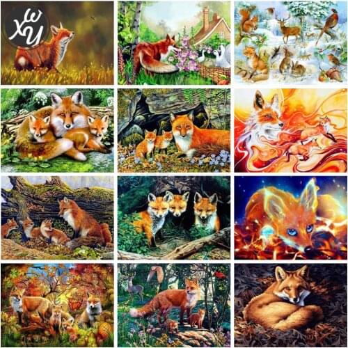 Diamond Painting Kits for Adults Fox Full Drill Mosaic Art Animals Rhinestones Embroidery Round Square Cross Stitch Family Decor