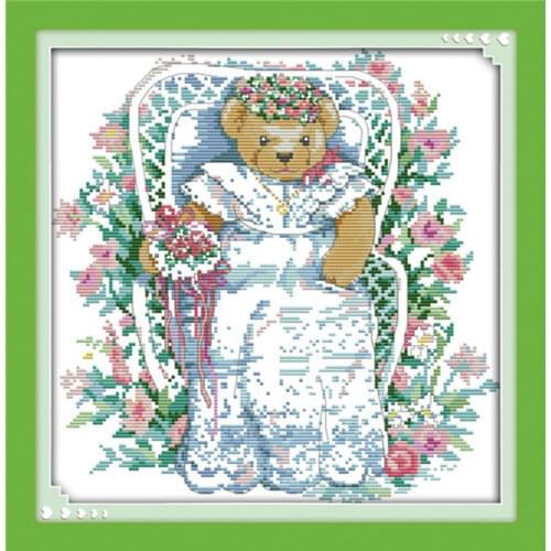 The bride in the garden cross stitch kit 14ct 11ct count print canvas stitching embroidery DIY handmade needlework