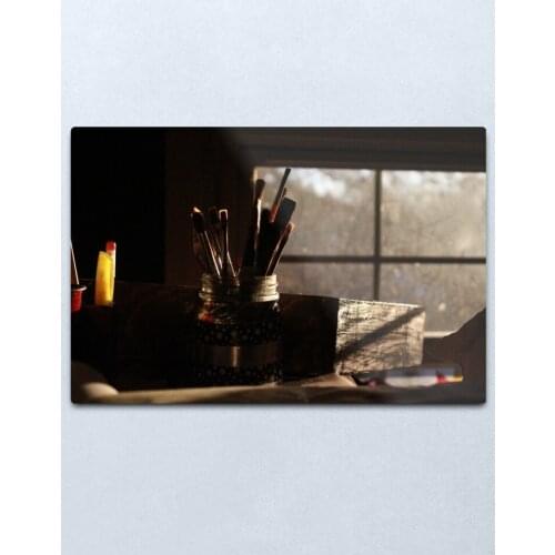 Desk space Metal Print Tin Sign Vintage Metal Wall Sign Plaque Retro Garage Shed Car