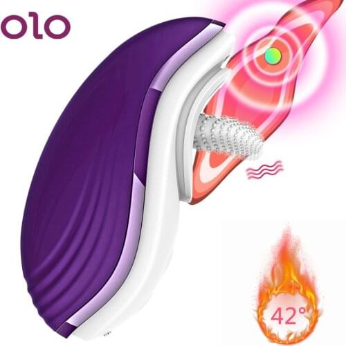 OLO Heating Tongue Licking Vibrators 7 Mode Oral Vagina Sucking Stimulator Nipple Sucker Female Masturbator Sex Toys for Women